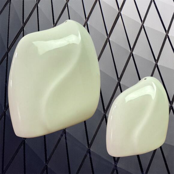 Arabia Finland VTG MCM 2 Salt Shakers Large Small Modern Tooth Shaped Dining - Picture 1 of 7